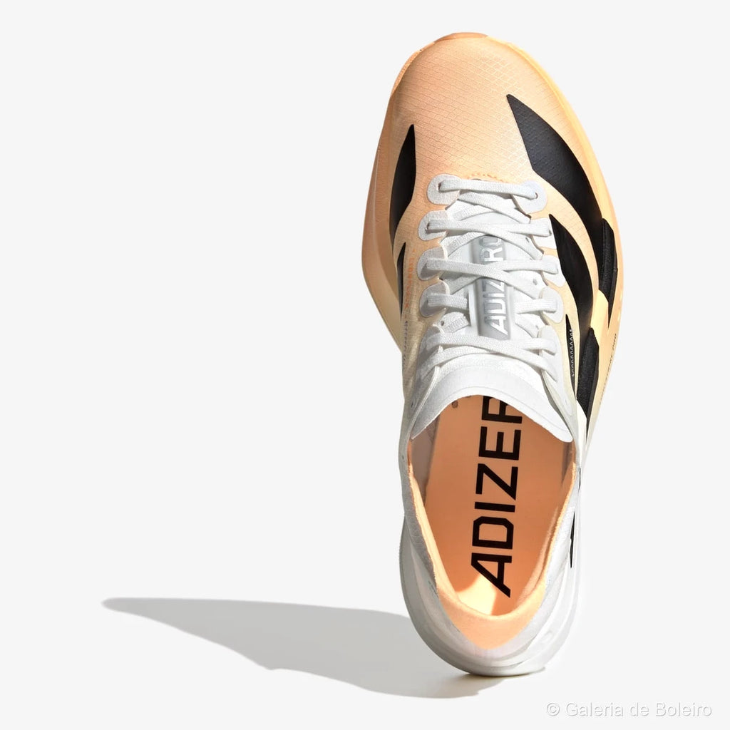 Adidas Tênis Corrida Adizero Adios Pro 4 Acid Branco e Laranja