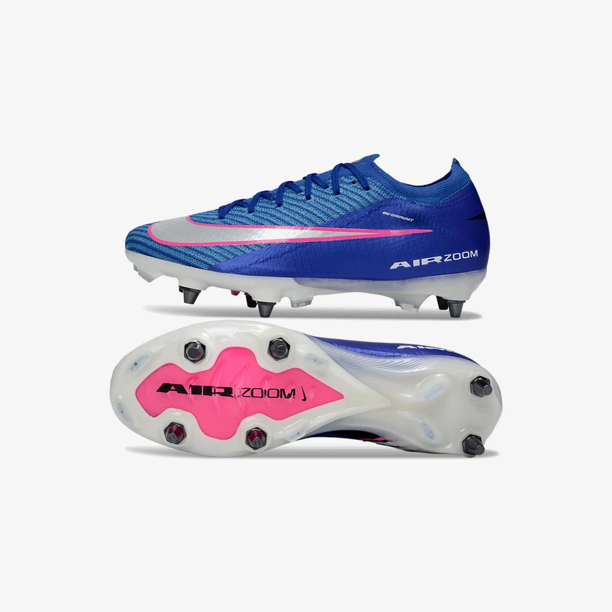 Nike Chuteira Campo Air Zoom Mercurial Vapor 16 Elite SG-PRO Attack Pack Azul Rosa