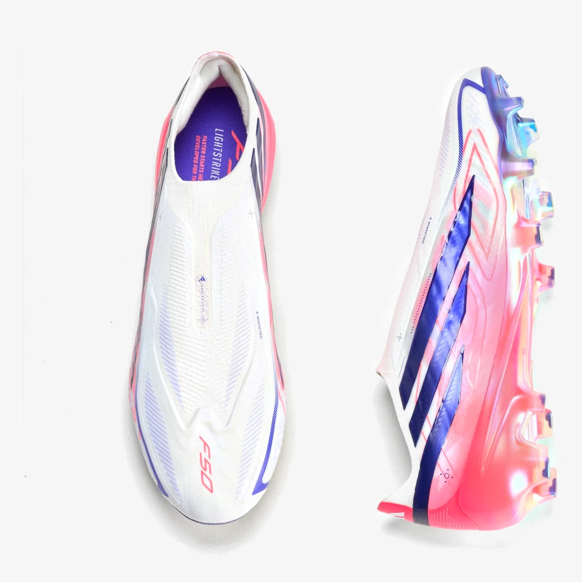 adidas chuteira de campo sem cadarco f50 hyperfast elite cloud white kj6074