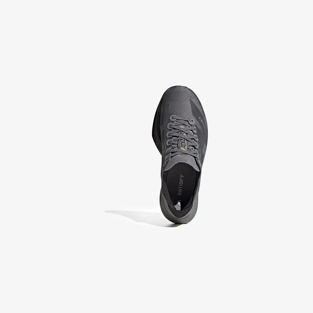 Satisfy x adidas Adizero Adios Pro 4 Core Black Grey Five Grey Three