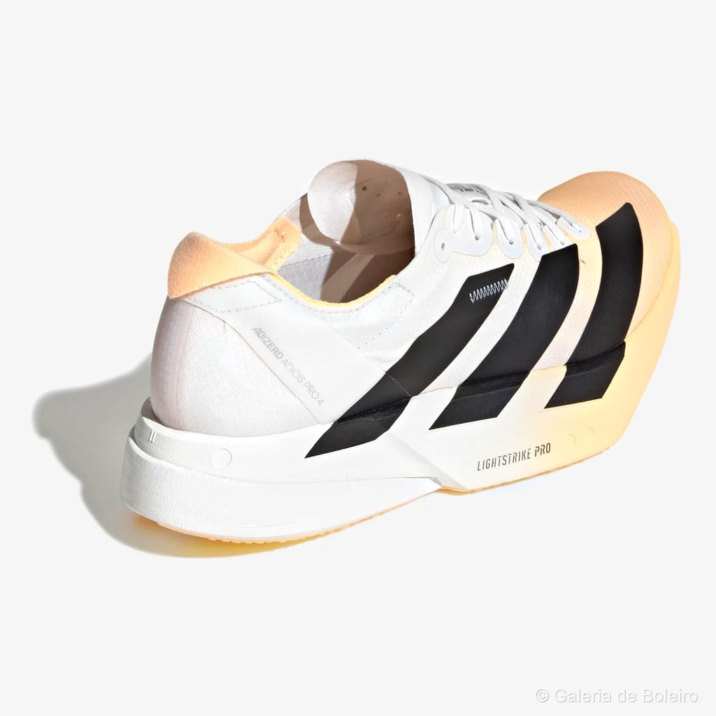 Adidas Tênis Corrida Adizero Adios Pro 4 Acid Branco e Laranja