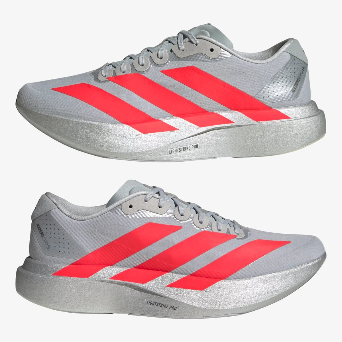 adidas tenis de corrida adizero evo sl prata metallic kh9494
