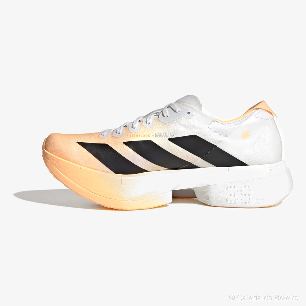 Adidas Tênis Corrida Adizero Adios Pro 4 Acid Branco e Laranja