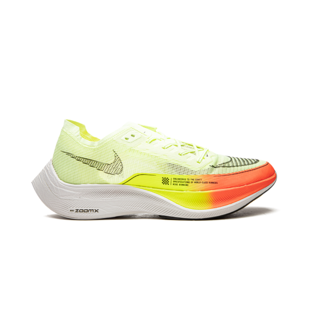 Nike Tênis ZoomX Vaporfly 2 Volt Claro Laranja Vibrante
