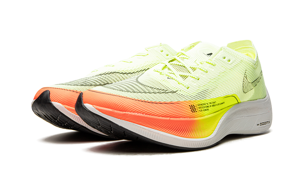 Nike Tênis ZoomX Vaporfly 2 Volt Claro Laranja Vibrante