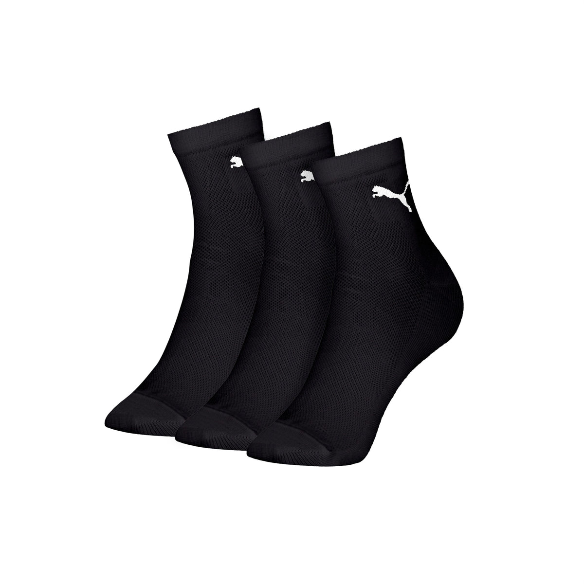 Meia Puma Cano Médio (3 Pares) Preto E Branco
