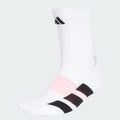 Meia Adidas DE Cano Médio para Corrida Adizero Branco E Preto