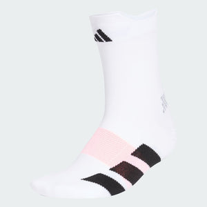 Meia Adidas de Cano Médio para Corrida Adizero Branco e Preto