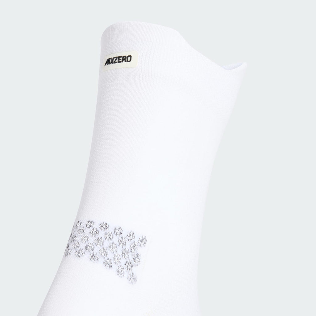 Meia Adidas DE Cano Médio para Corrida Adizero Branco E Preto