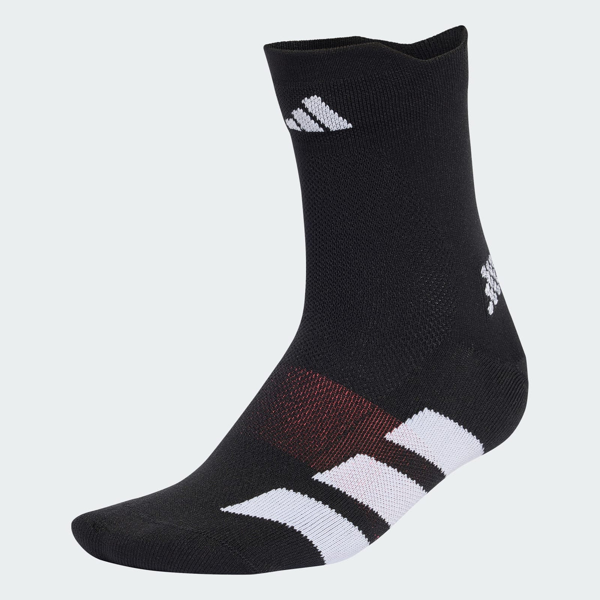Meia Adidas DE Cano Médio para Corrida Adizero Preto E Branco