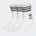 Meias Adidas Cano Médio 3 Pares Branco E Preto