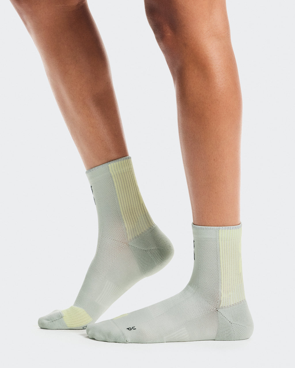 ON Performance Run Sock Mid Cinza Lemonade